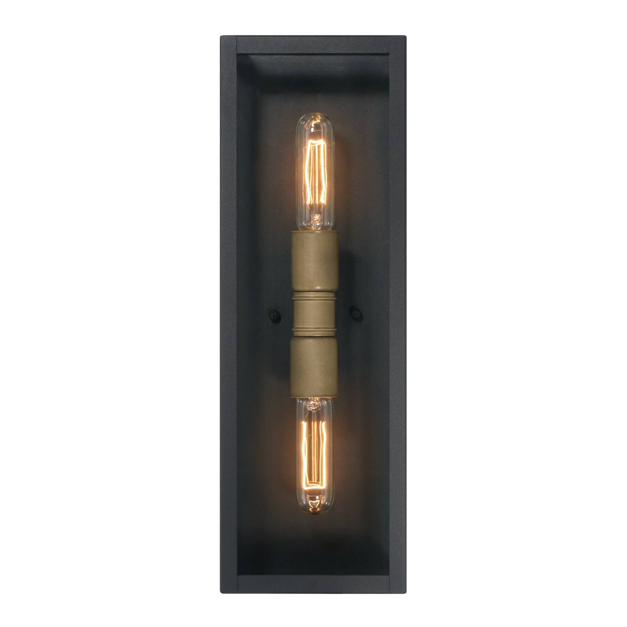 Hello Honey® Lloyd Matte Black Modern Minimalist Metal & Glass Wall Mounted Outdoor Light